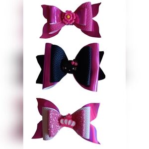 3 hair bows clip hello kitty/flower/crown